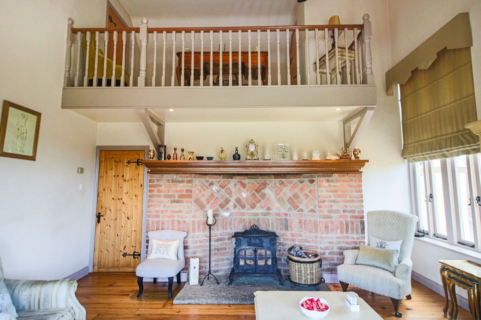 The sitting room with mezzanine at Keshcarrigan, Co Leitrim